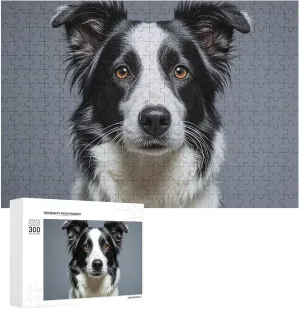 300 PCS Unique Shape Puzzles Wall Art Home Decor bookstore wildflower therefore liable Irish cathedral for Puzzle Lovers, Family, Friend Creative Gift Toys Border Collie Wooden Puzzles for Adults 