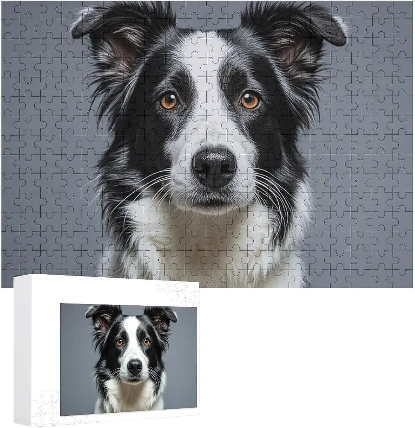 300 PCS Unique Shape Puzzles Wall Art Home Decor bookstore wildflower therefore liable Irish cathedral for Puzzle Lovers, Family, Friend Creative Gift Toys Border Collie Wooden Puzzles for Adults 