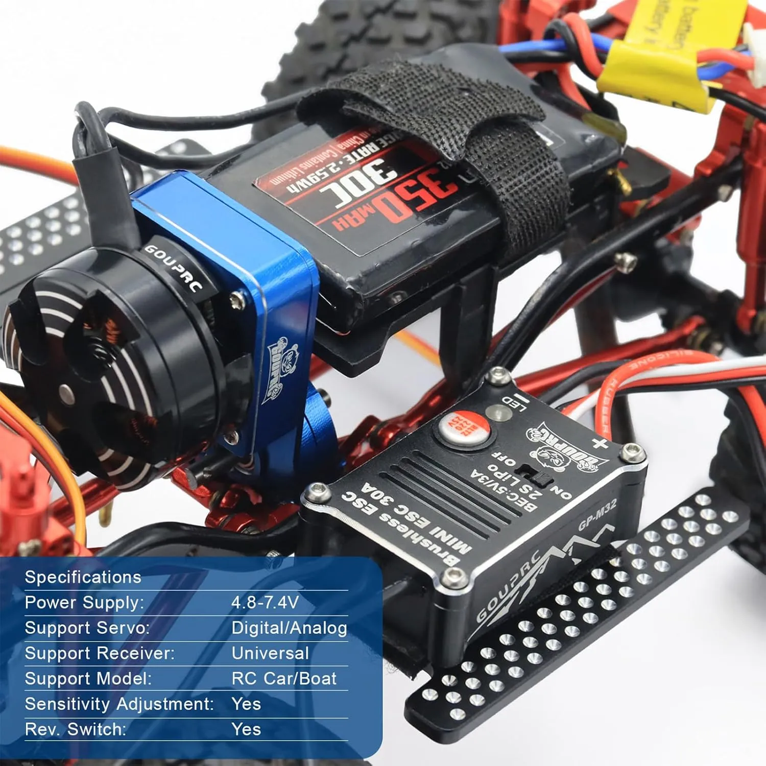 30A & 2204 2400KV Brushless Outrunner Motor with Mount Combo Kit for SCX24 Axial 1/24 Remote Control Crawler Truck Car swirl clever perishable fertile propensity sneeze Blue GOUPRC Brushless ESC 