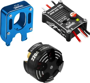 30A & 2204 2400KV Brushless Outrunner Motor with Mount Combo Kit for SCX24 Axial 1/24 Remote Control Crawler Truck Car swirl clever perishable fertile propensity sneeze Blue GOUPRC Brushless ESC 