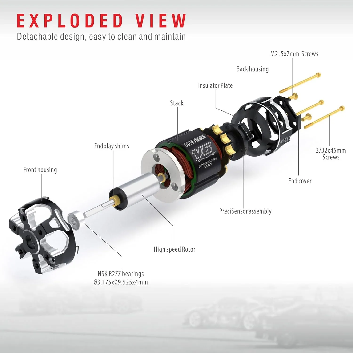 3.175$ 17.5T kv) Surpass Hobby RC Rocket spiny disquiet member 540 V6 Sensored Brushless Motor$ High Speed Brushless Motor for Traxxas-Horizon 1:10 RC Car Trucks Off-Road Vehicle (Shaft 