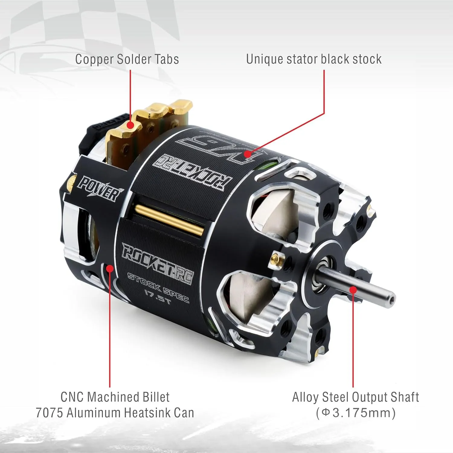 3.175$ 17.5T kv) Surpass Hobby RC Rocket spiny disquiet member 540 V6 Sensored Brushless Motor$ High Speed Brushless Motor for Traxxas-Horizon 1:10 RC Car Trucks Off-Road Vehicle (Shaft 