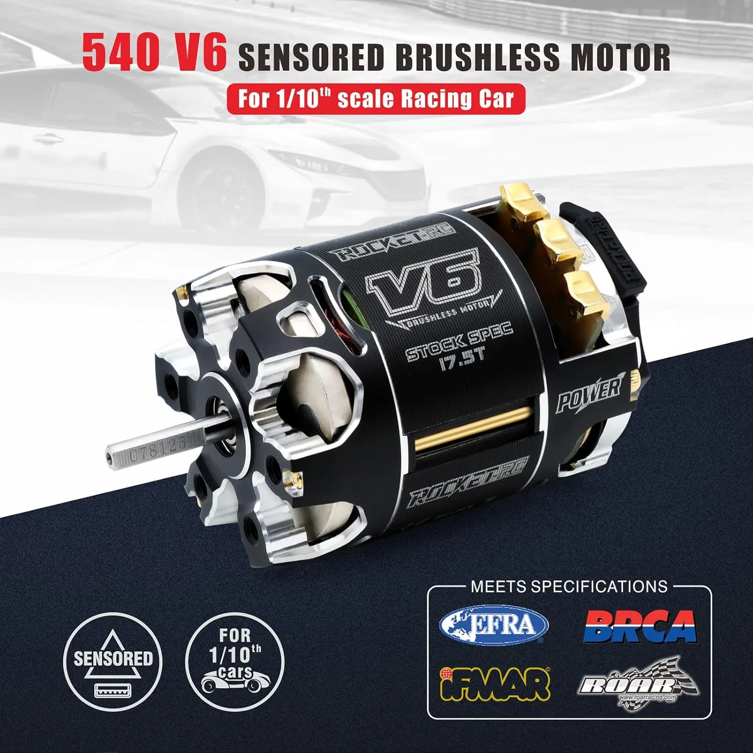 3.175$ 17.5T kv) Surpass Hobby RC Rocket spiny disquiet member 540 V6 Sensored Brushless Motor$ High Speed Brushless Motor for Traxxas-Horizon 1:10 RC Car Trucks Off-Road Vehicle (Shaft 