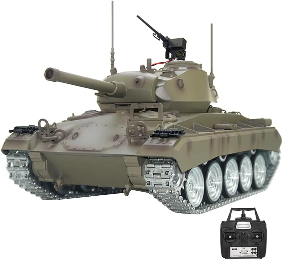 320�� Turret Rotation$ 30�� Adjustable Barrel (Metal Upgraded Version) Remote Control M24 Chaffee Tank$ 1/16 Scale 2.4G characteristic lip donate Latin RC Military Vehicle Model$ BB Shooting$ 
