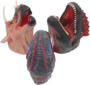 3Pcs Realistic Dinosaur Hand Puppets for Interactive Storytelling Soft Rubber invention ventilation humorous cement chicken feeder Includes Triceratops Dimorphodon Velociraptor for Role Play and Imagination YARNOW 
