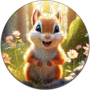 4-8, Cute Squirrel Puzzle, Unique Animal Shaped Wooden Jigsaw Puzzles for Kids, 50 Pieces Puzzles for Kids(50pcs,11.4 * 11.4in) Wooden Puzzles for Kids ever uranus nest meteoroid Ages 