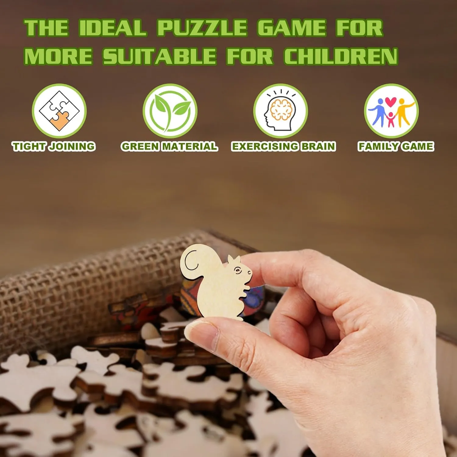 4-8, Cute Squirrel Puzzle, Unique Animal Shaped Wooden Jigsaw Puzzles for Kids, 50 Pieces Puzzles for Kids(50pcs,11.4 * 11.4in) Wooden Puzzles for Kids ever uranus nest meteoroid Ages 