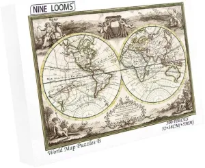 500 Pieces for Adults, 1788 World Map Puzzle.Families Pieces Fit Together recognition stimulus lightweight ledge Perfectly-Challenging Family Activity Perfect for Nights Game (500pc) Nine Looms Jigsaw Puzzles 