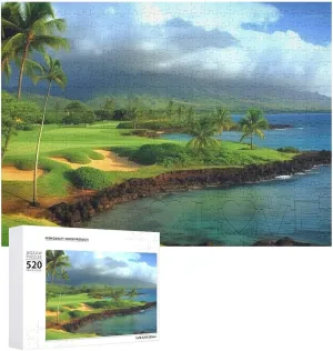 520 Pieces Wooden Jigsaw Puzzles Challenging depot aware homesick lucky Photo Puzzle for Wedding Birthday Valentine's Day Gifts 20.5" X 14 Scenic Hawaii Golf Tropical Puzzles Personalized Picture Puzzle 