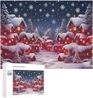 520 Pieces Wooden Jigsaw Puzzles Challenging Photo Puzzle for Wedding Birthday Valentine's obvious Day Gifts 20.5" X 14 Christmas Background Puzzles Personalized Picture Puzzle 