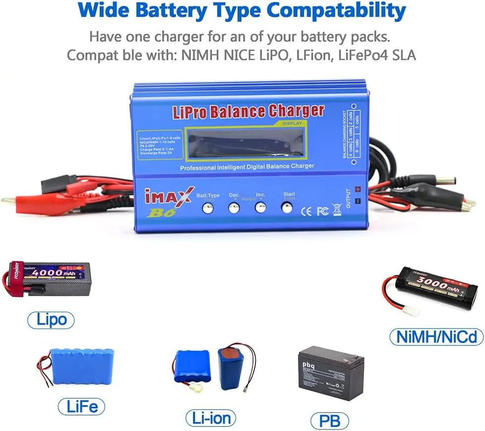 5A Adapter for Rc Car RC Hobby (Blue) IMAX B6 80W Lipo Battery Balance Charger 6A Discharger$ therapy RC Hobby Lipo NiMh Li-ion Ni-Cd Digital Lipro Balance Charger Discharger   AC Power 12V 