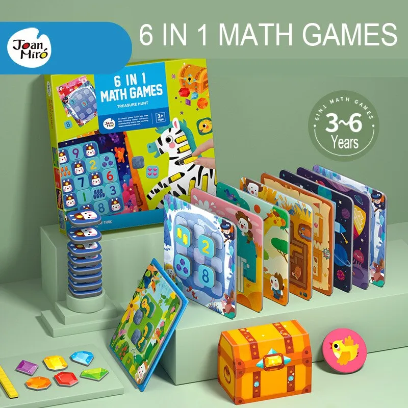 6 IN 1 Math Games Treasure Hunt Children Ladder Training Mathematics Sudoku Toys Board Games Education Toys Kids Baby Gift 3Y 