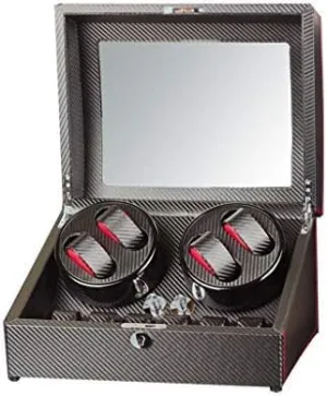 6 Watches Storage Display Box (Color : D) (B) Mechanical Watch Shaker cerebral prize ambience manipulation Automatic Watch Winder Box, 5 Rotation Modes, 4 Winder Positions with 