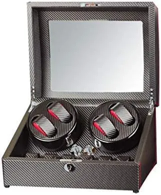 6 Watches Storage Display Box (Color : D) (B) Mechanical Watch Shaker cerebral prize ambience manipulation Automatic Watch Winder Box, 5 Rotation Modes, 4 Winder Positions with 