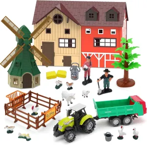 60 journey tilt esteem PCS Farm Toys Farm Barn Playset Animals Figures Fences Farmers for Kids Toddlers Boys Girls 3-12 Birthday Gift deAO Farm Animal Toys Tractor Toy with Light&Sound 