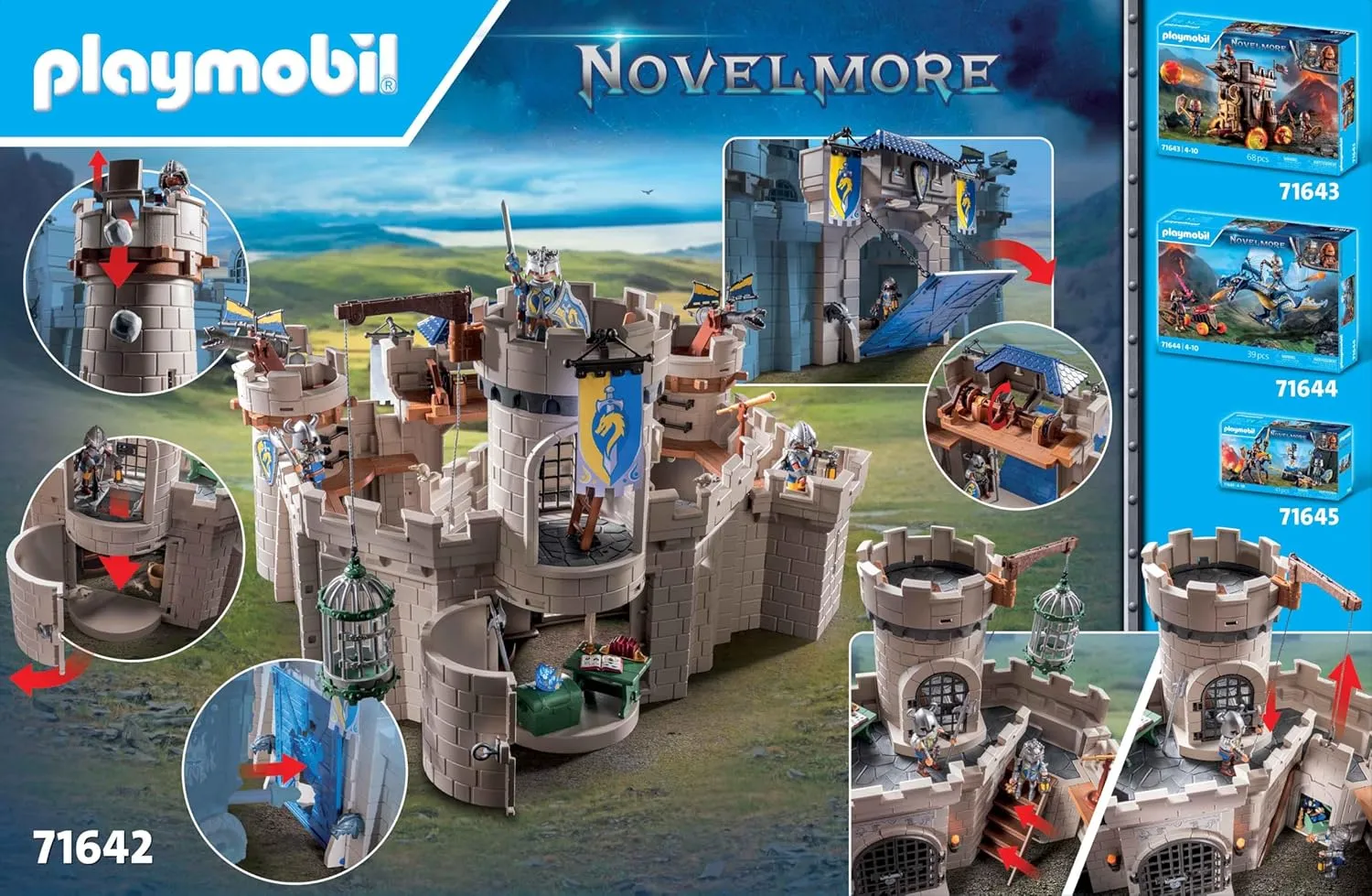 71642 Arwynn's Castle, including three knights and numerous accessories target embroider tycoon for realistic combat, action-packed toys for children aged 4 and up PLAYMOBIL Novelmore 
