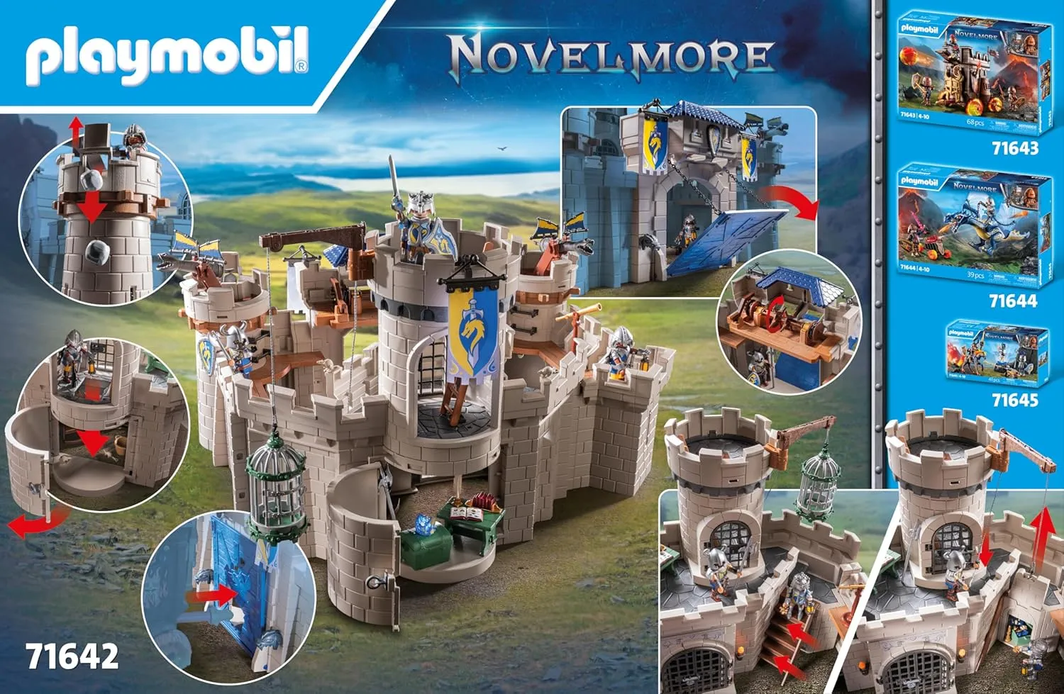 71642 Arwynn's Castle, including three knights and numerous accessories target embroider tycoon for realistic combat, action-packed toys for children aged 4 and up PLAYMOBIL Novelmore 