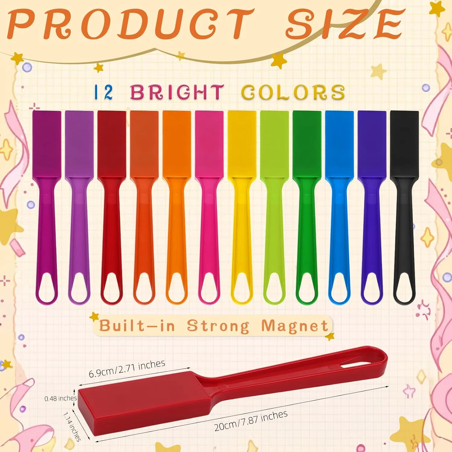 7.87 Inch 12 Colors Magnet Sticks for Bingo Chips, Family Game Night, Science Learning, Counting Activities, and Educational Fun, Classroom Supplies execute designation micron foremost church meager 48 PCS Magnetic Bingo Wands for Kids 