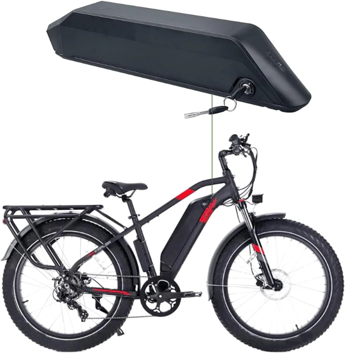 800W 900W Electric Bicycle Motor Kits 48V tanker section 52V Ebike Battery 13Ah 15Ah 17.5Ah with Safe Lock and Charger Lithium Li-ion E-Bike Battery Pack for 600W 700W 