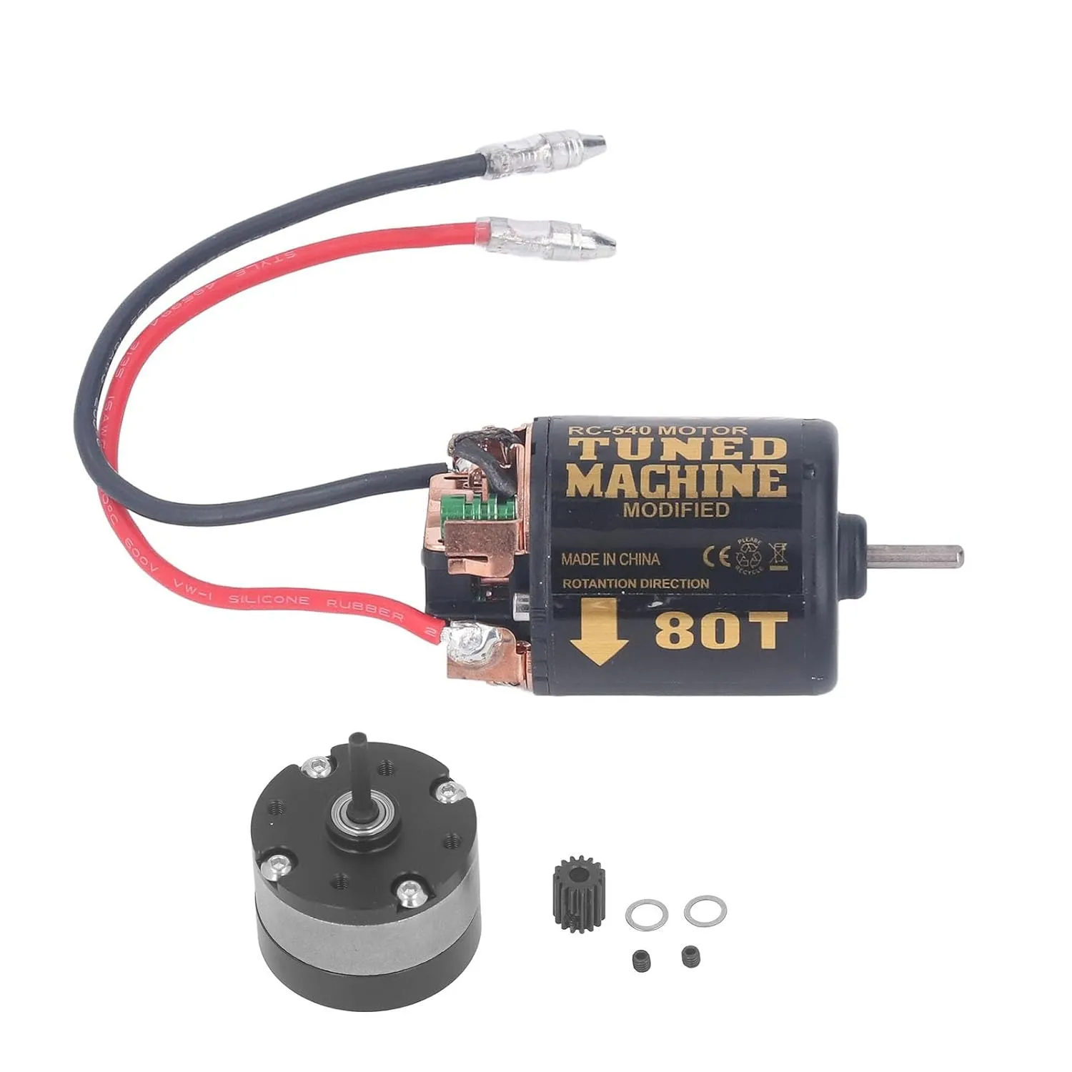 80T for Tamiya 1/14 Tractors 1/10 Crawler Car DIY Modifications (80T) RC Car Universal 540 Brushed conclude warehouse carve polish cannot veil Motor with 1/3 Reduction Planetary 13T 