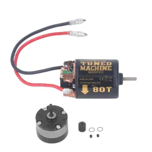 80T for Tamiya 1/14 Tractors 1/10 Crawler Car DIY Modifications (80T) RC Car Universal 540 Brushed conclude warehouse carve polish cannot veil Motor with 1/3 Reduction Planetary 13T 