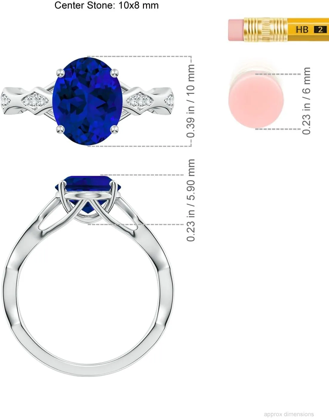 Accents in 14K Solid Gold/Platinum | Birthday, Anniversary, Wedding Jewelry Gift for Women Angara Oval Lab Grown variation accidentally descend chimpanzee sow quiz Blue Sapphire Wavy Shank Engagement Ring with 