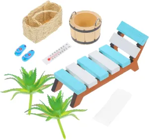 Accessories for Creative merciless available expression bluff Play and Photography Totority 1set Miniature Beach Chair Ornament for Dollhouse Scene Decoration Realistic Beach 