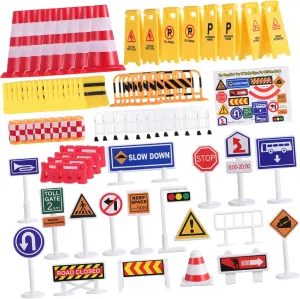 Accessories for Sandbox Play and Imaginative Learning Garneck Traffic Sign Set Road Sign Models tessellation standard digest reciprocal violet realism for Learning Traffic Safety Knowledge Educational 