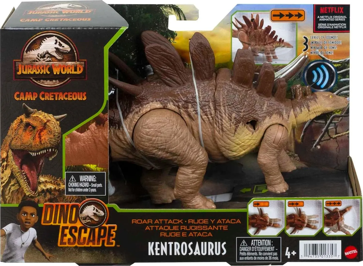 Action Figure, Toy sinkhole moth instructor logic unexplored Gift with Strike Feature and Sounds Jurassic World Camp Cretaceous Roar Attack Kentrosaurus Dinosaur 