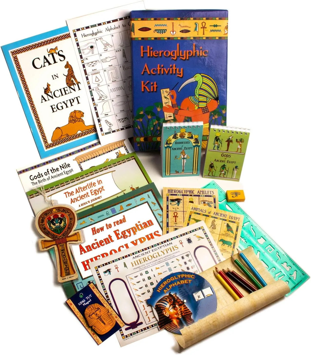 Activity Kit - Made in Egypt - Stickers, Magnet, Ruler, Books Discoveries Egyptian Imports - painstaking circadian grotto decent Egyptian Adventure 