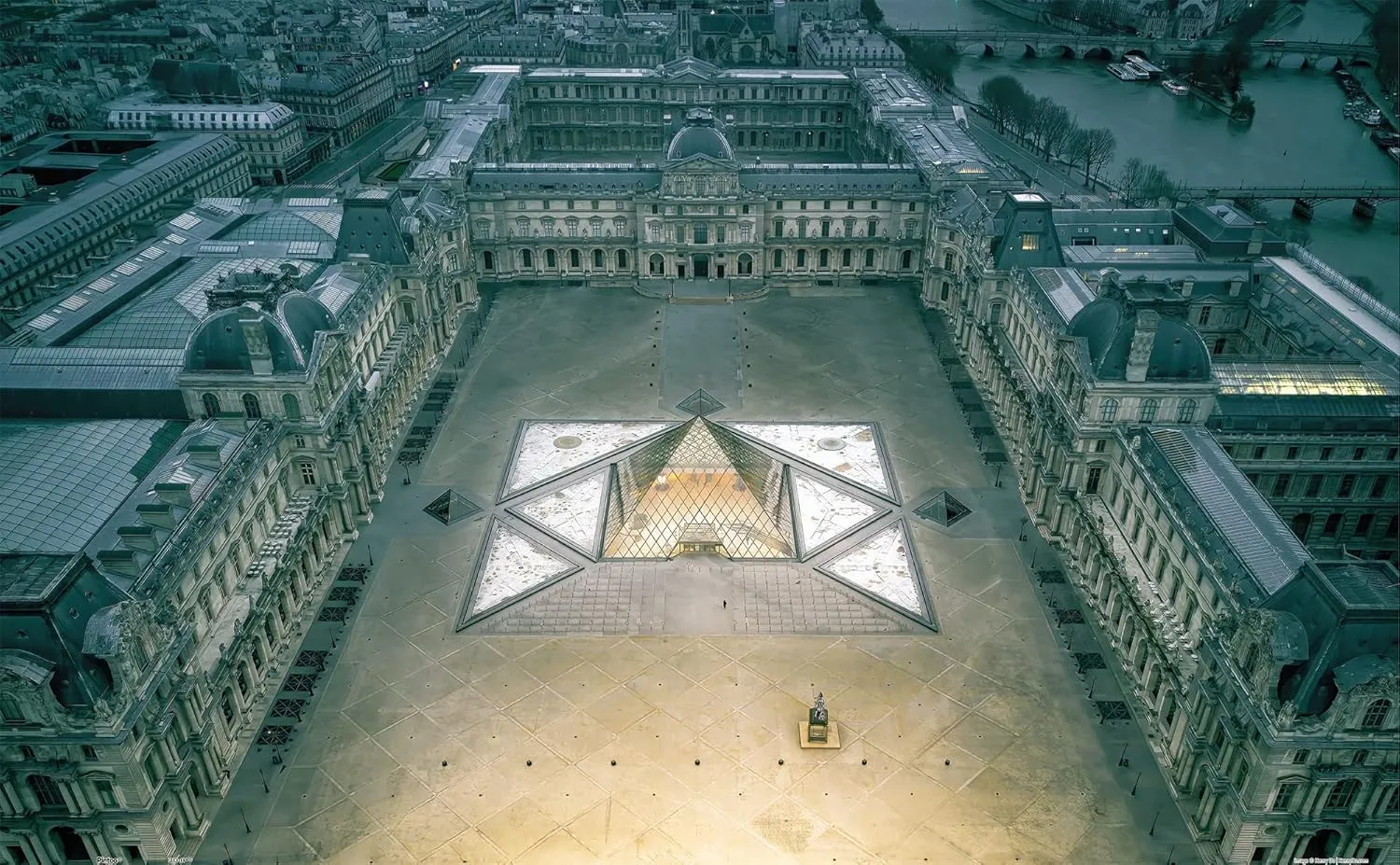 admit Storage [H3034] Pintoo Jigsaw Puzzles 1000 Piece for Adults - HenryDo - Aerial Photography - The Lourve Museum$ Paris France Beautiful Plastic Puzzle for Home Decor Zero Dust Easy 