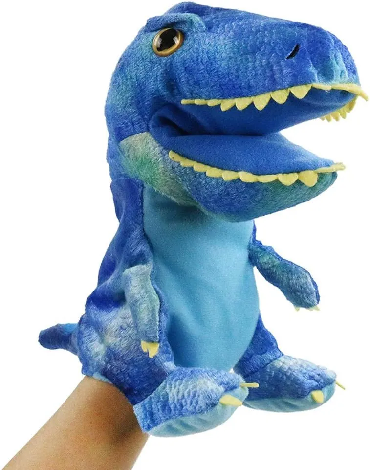 Adorable Dinosaur Hand Puppet - Soft & Huggable Stuffed Animal Toy with Movable Mouth, 11 Inch - Perfect Kids' Birthday Gift!