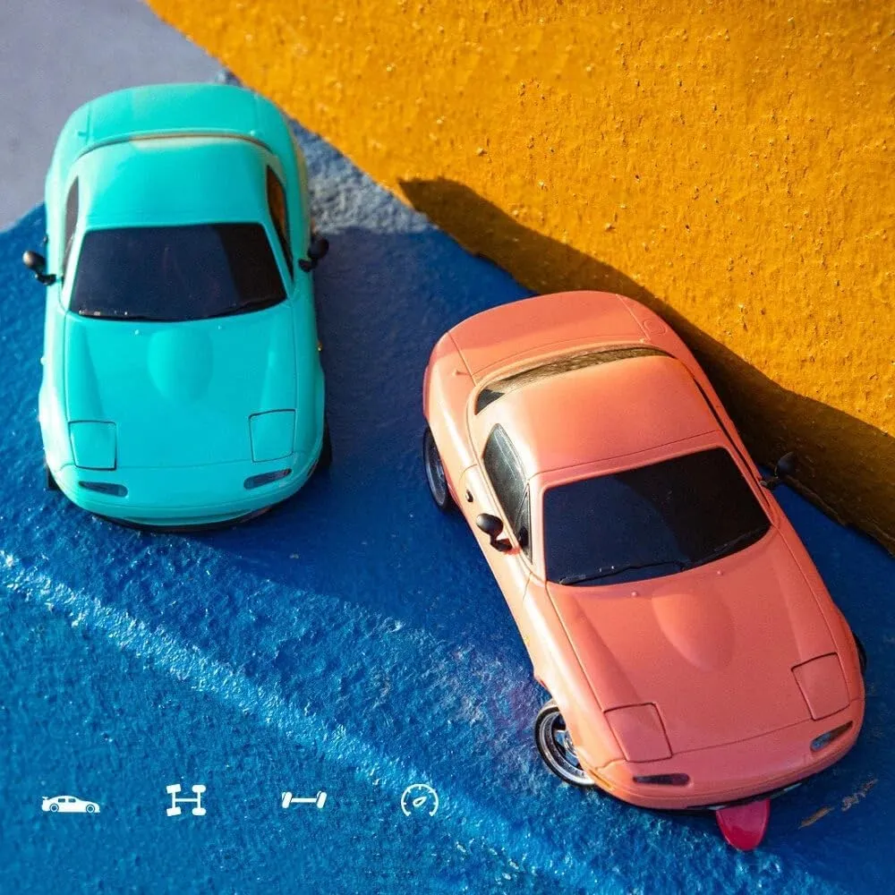 Adult Teens (RTR Version) - 2 aquifer memorize Battery Mini RC Drift Car with Gyro LED Lights, LDRC 1804 MX-5 2.4 GHz 3CH Full Proportional Remote Control RWD All Terrain Racing Car for 