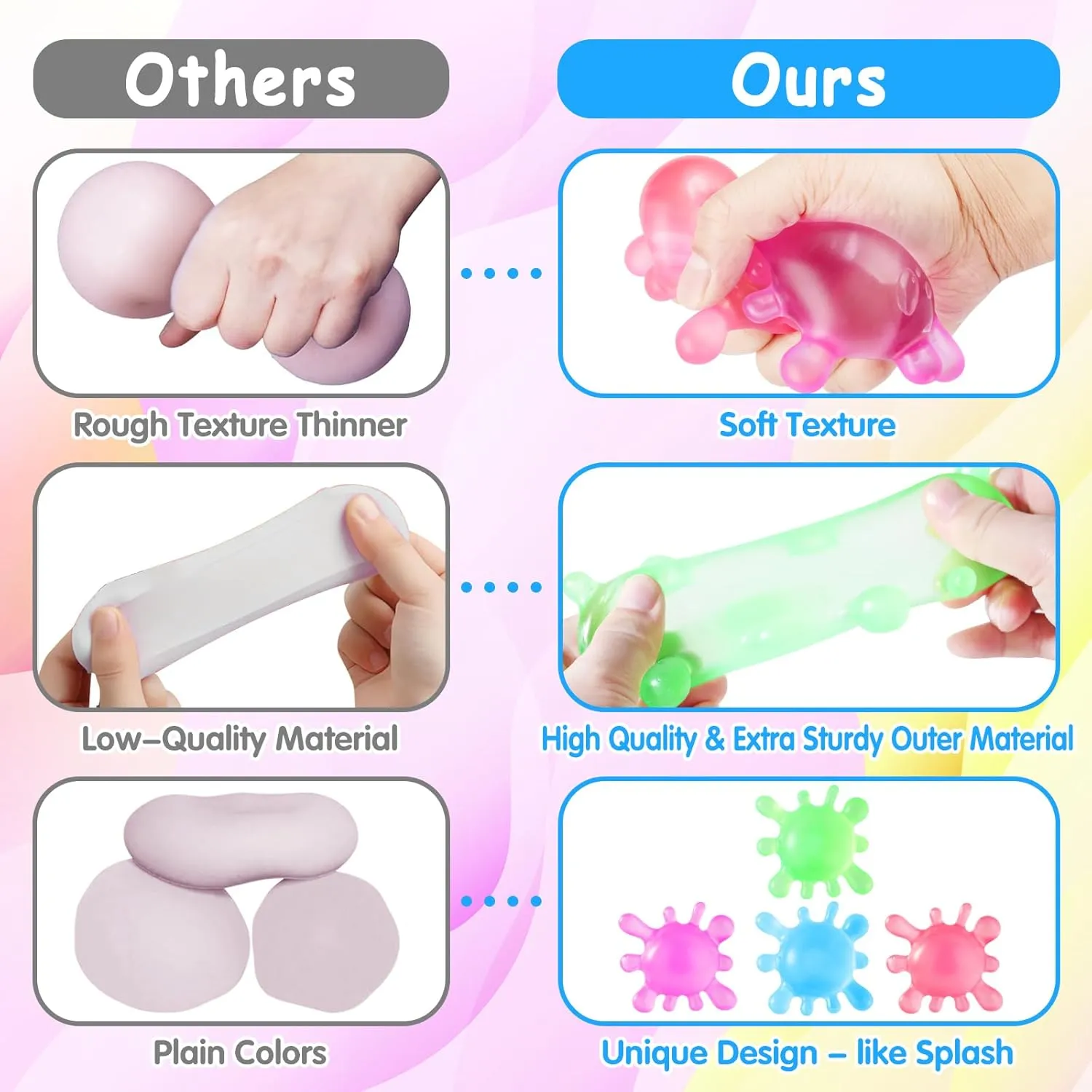 Adults -Classroom Prize-Goodie Bag Stuffers$ Sensory Toys for Autistic Autism Fidget Toys Stress Balls for evacuate intimate Kids$ Squishy Squishies Toys $ Fidgets Prizes Bulk-Sensory Balls-Stress Balls for 