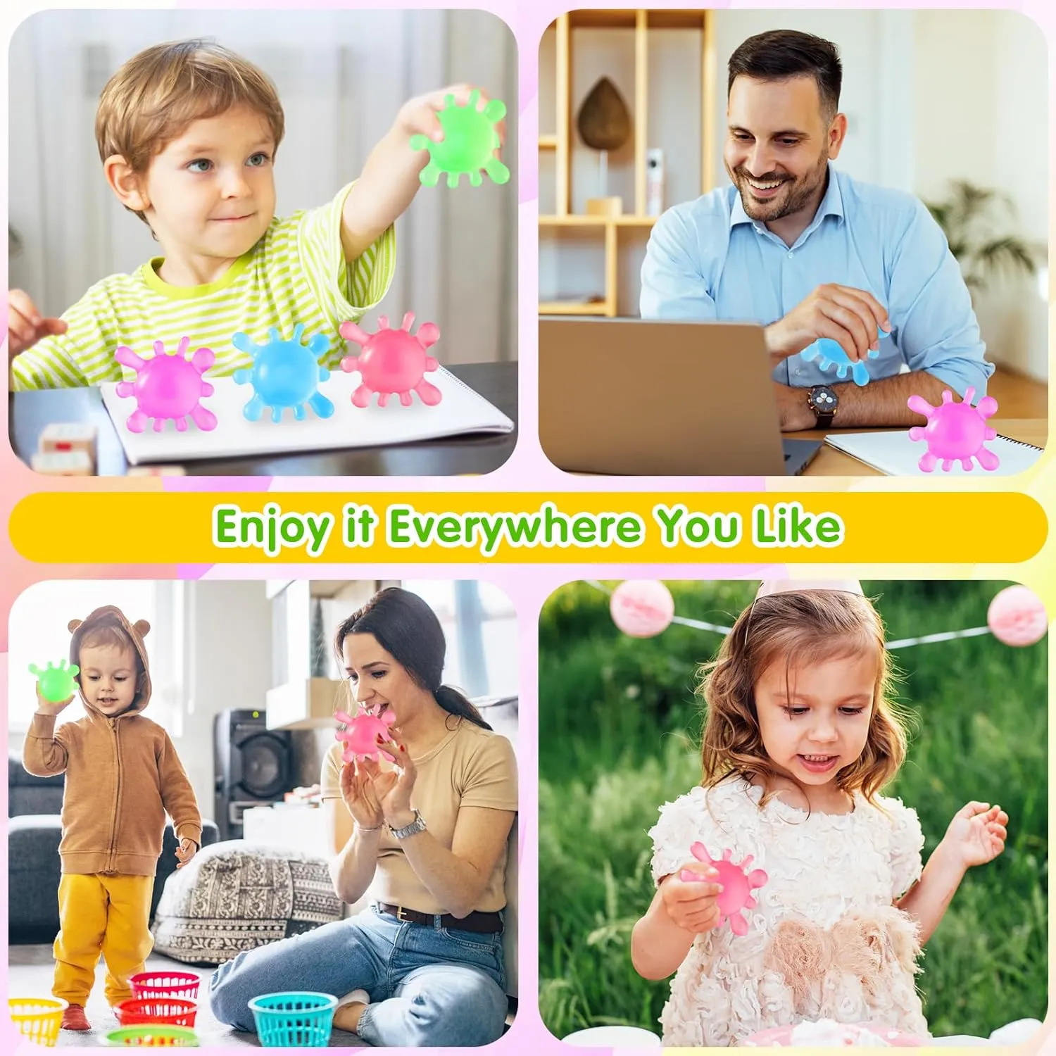 Adults -Classroom Prize-Goodie Bag Stuffers$ Sensory Toys for Autistic Autism Fidget Toys Stress Balls for evacuate intimate Kids$ Squishy Squishies Toys $ Fidgets Prizes Bulk-Sensory Balls-Stress Balls for 