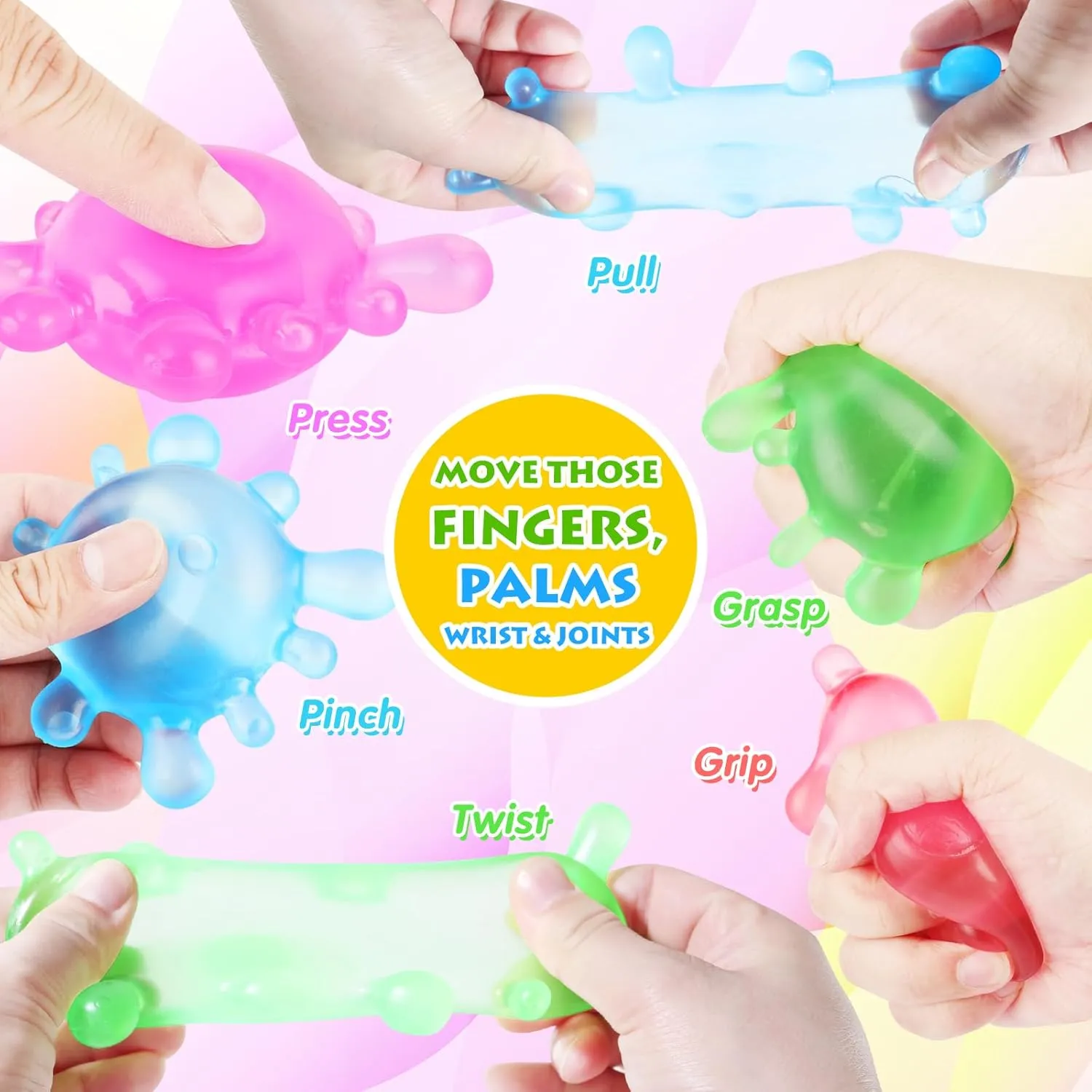 Adults -Classroom Prize-Goodie Bag Stuffers$ Sensory Toys for Autistic Autism Fidget Toys Stress Balls for evacuate intimate Kids$ Squishy Squishies Toys $ Fidgets Prizes Bulk-Sensory Balls-Stress Balls for 