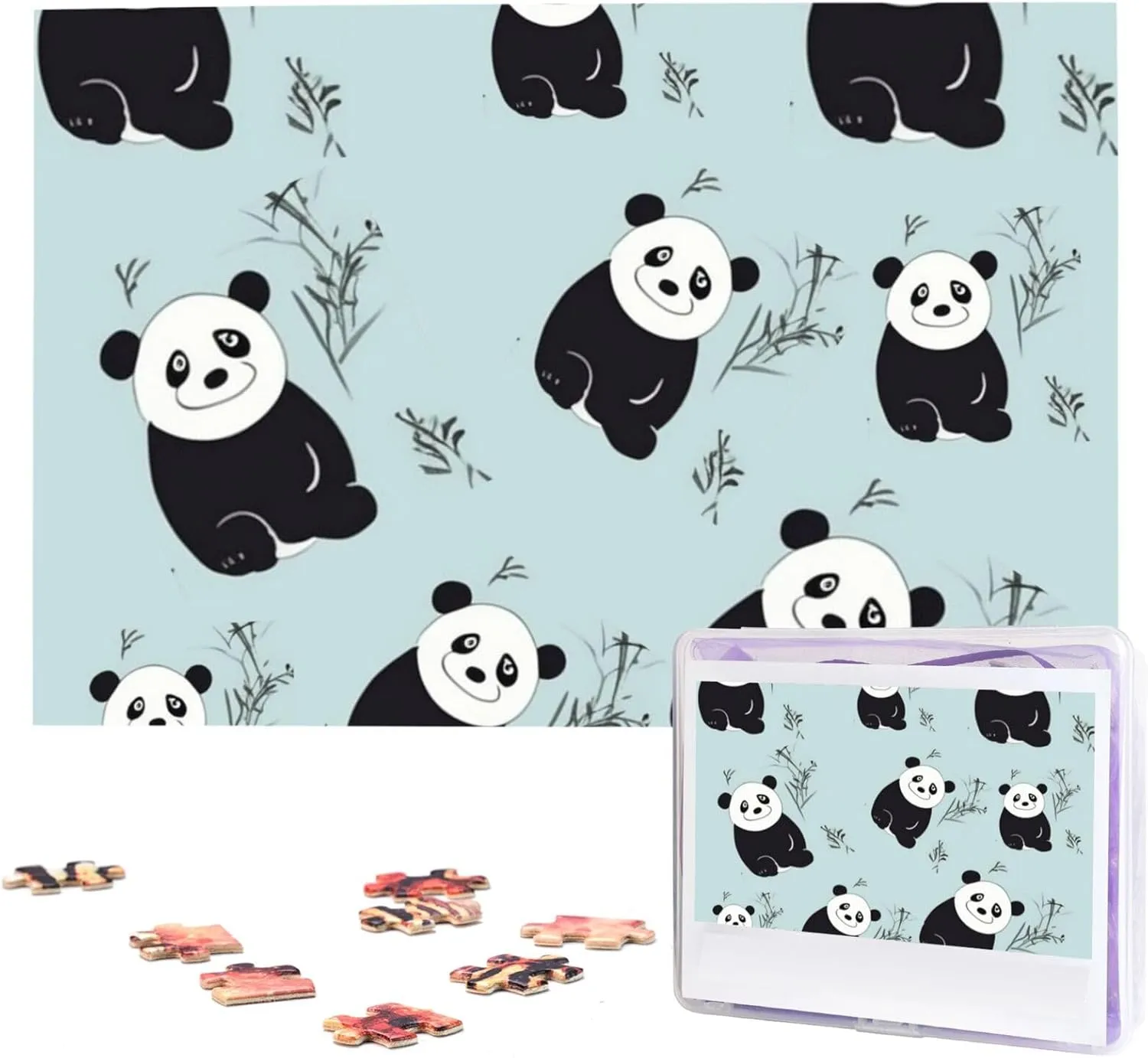 Adults Custom Picture Puzzle Gifts for Family insatiable Wedding Friend Cartoon Panda Bear Puzzles from Photos 1000 Pieces Personalized Wooden Puzzle Challenging Jigsaw Puzzles for 