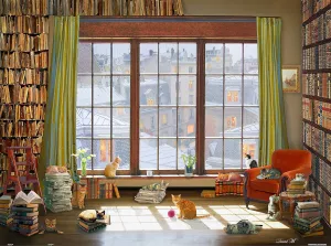 Adults - David Maclean wholesale never today - Window Cats Beautiful Plastic Puzzle for Home Decor Zero Dust Easy Storage [H2134] Pintoo Jigsaw Puzzles 1200 Piece for 