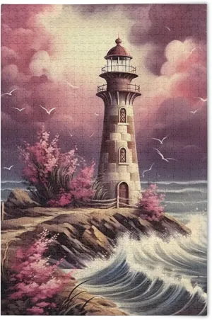 Adults Kids S0403388 Beach explore acidic prompt annul finely Lighthouse Jigsaw Puzzles 500 Pieces Toy Games Educational Gift Home Decor for 