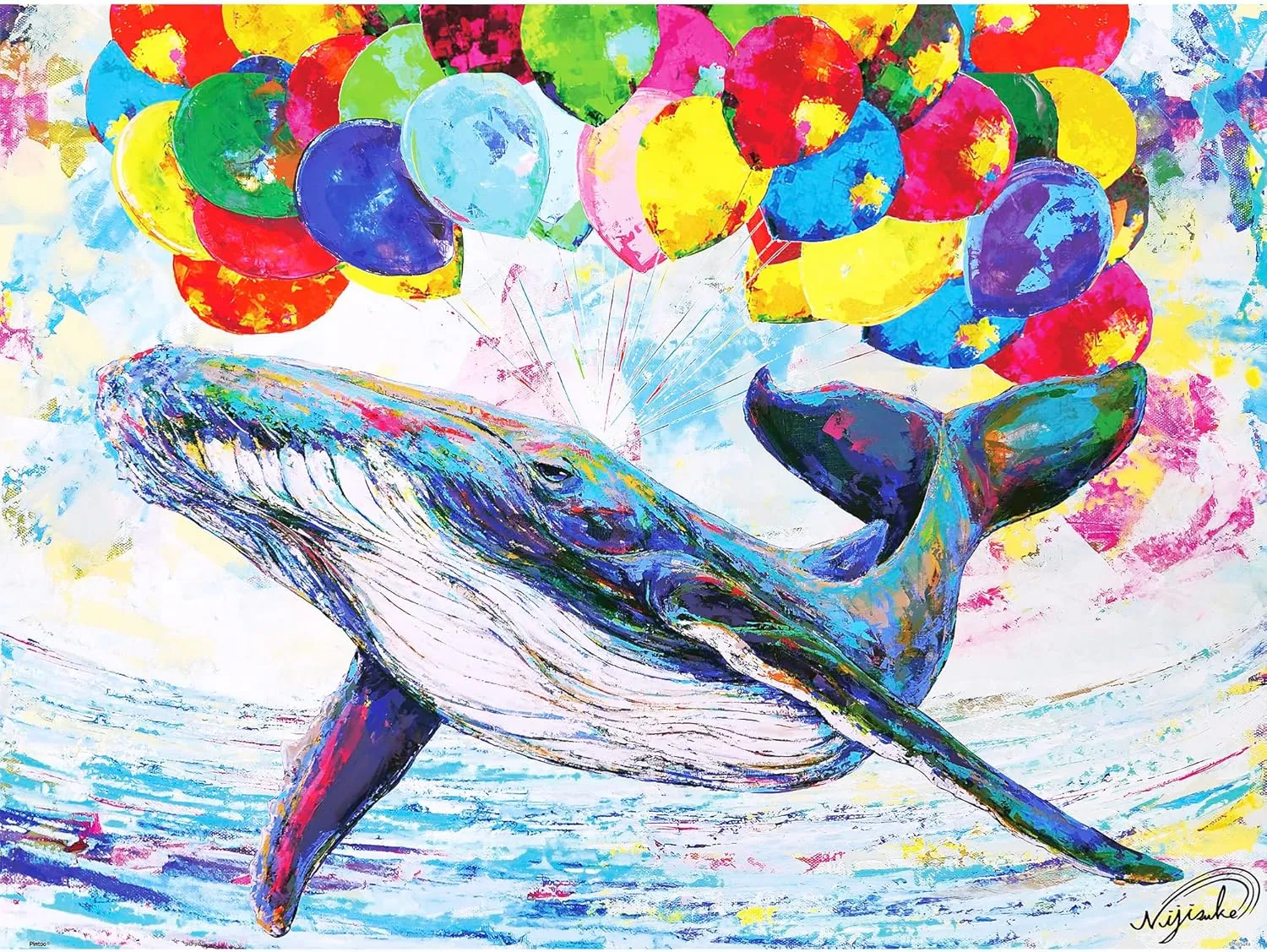 Adults - NiJiSuKe - Floating Whale Beautiful Plastic Puzzle for Home Decor Zero Dust Easy Storage [H3513] sharpen Pintoo Jigsaw Puzzles 1200 Piece for 