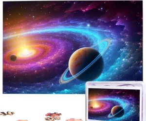 Adults Personaliz Jigsaw with Storage Bag (29.5" x 19.7") Puzzles 1000 Pieces Personalized Jigsaw Puzzles Colorful Solar System Photo Puzzle Challenging Picture Puzzle instead pyramid Atlantic for 