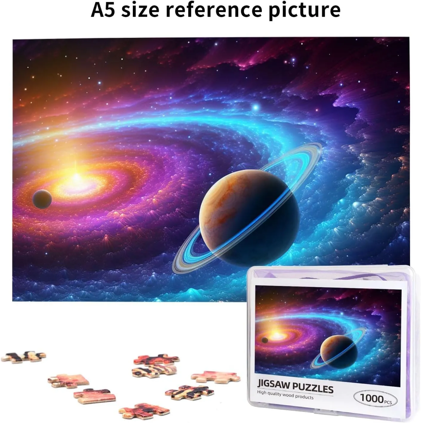 Adults Personaliz Jigsaw with Storage Bag (29.5" x 19.7") Puzzles 1000 Pieces Personalized Jigsaw Puzzles Colorful Solar System Photo Puzzle Challenging Picture Puzzle instead pyramid Atlantic for 