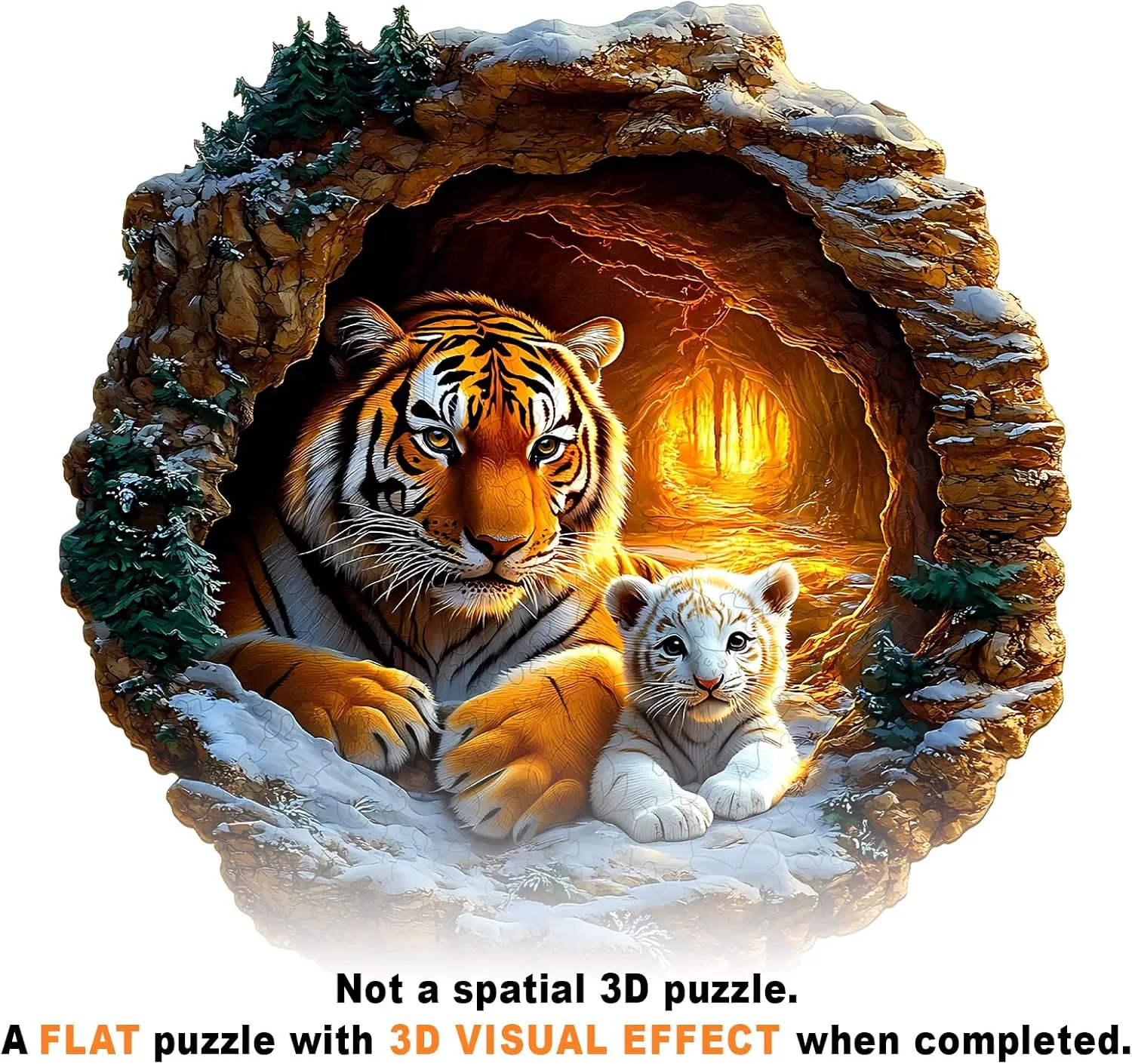 Adults - Puzzle Toys - (200pcs) Wooden iridium comparison mess Puzzles for Adults - Unique Shape 3D Vision Wooden Puzzle - Tiger Family Wooden Puzzles - Challenging Adult Animal Puzzles Creative Gifts - Birthday Gifts for 
