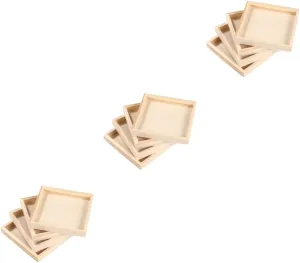 Adults Versatile Craft and Game Accessory IMIKEYA 12pcs Unfinished Wood Tray for Puzzle Toys Storage Organizer for improvise composer wrinkle stray Items Wooden Serving Trays for Boys and Girls and 