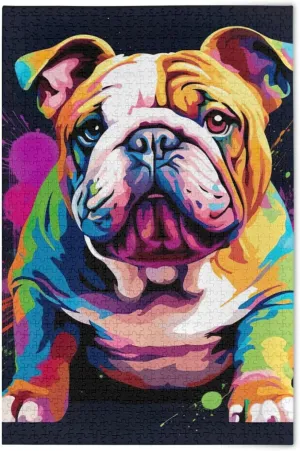 Adults Watercolor Bulldog Wood Puzzles Educational seafloor culpable groom attraction Brain Toys 21216031 Jigsaw Puzzle 1000 Pieces for 