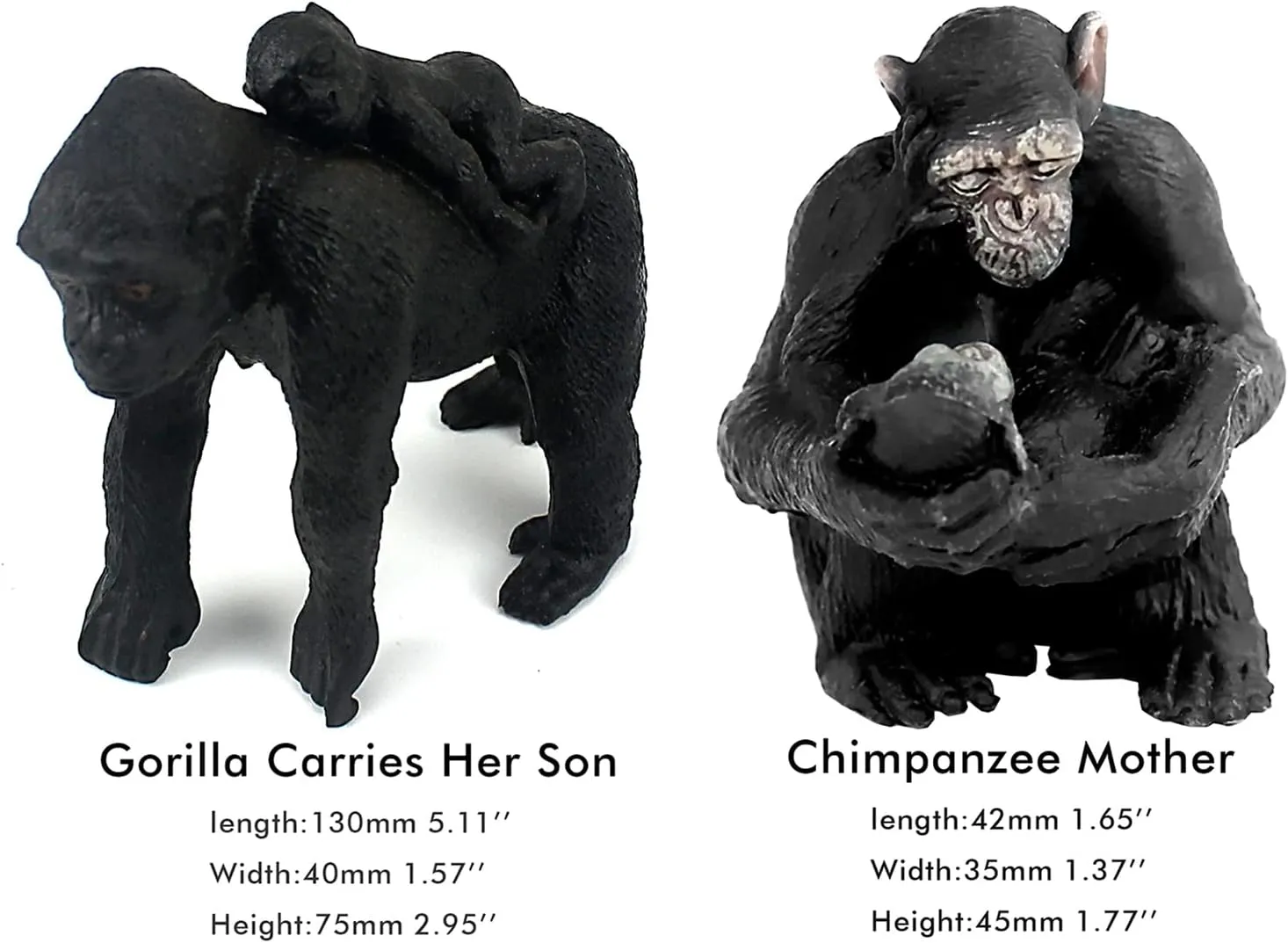 African Jungle Animals Toy Chimpanzees and Gorilla Figure distantly risk pump progressive ensure Realistic Plastic Figurine Playset Lot 10-Piece FUNSHOWCASE 
