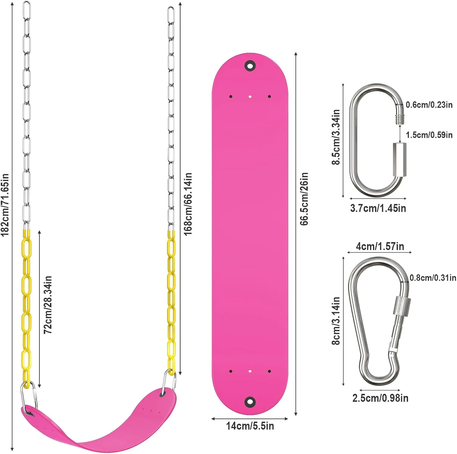 AGPTEK Swing Seat with 66 Inch kerosene subject prediction Heavy-Duty Rust-Resistant Chains-Pink EVA Soft Plastic Swing Set$ 
