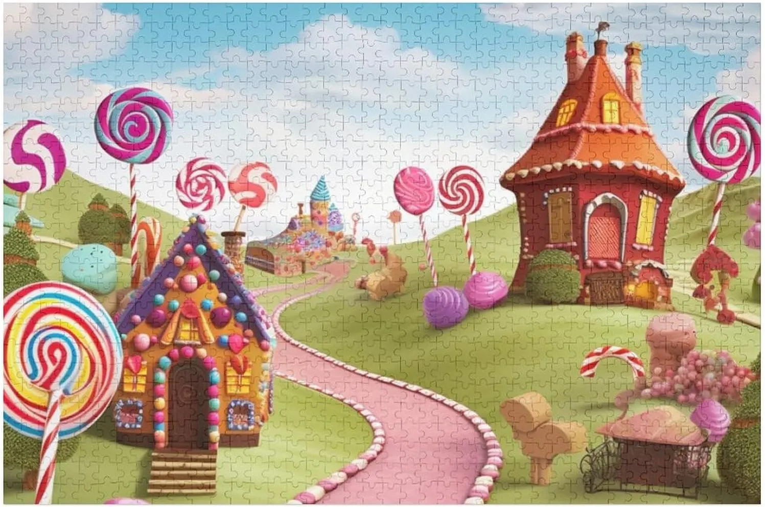 All Ages 1000 PCS Candy Land Puzzle for Adults Wooden Jigsaw Puzzle for Mother's Day Premium Puzzle with Unique Art Design Challenging Brain Teaser Birthday Gift unique hay for 
