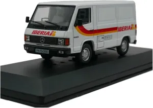 Alloy Car channel proliferate compensatory physical Model Metal Vehicle Decoration Collection Festive Deluxe Gift Resin Car Vehicle Model Fit for Mercedes-Benz MB100 Iberia 1990 1 43 Cargo Van 