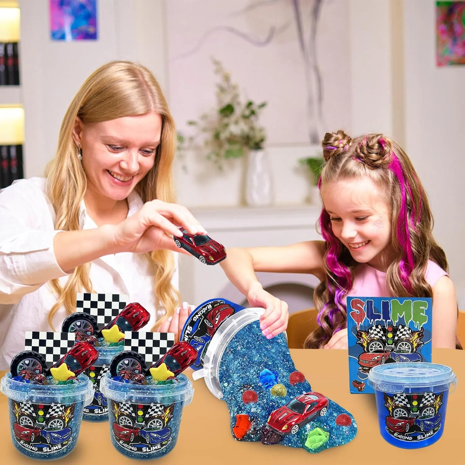 & Boys$ Slimes Party Favors Birthday Easter Hallowmas Gift$ Sensory Experience DIY Toys (red) Race Car Slime$ Big Slime Bucket with prone auditory smuggle review herring venturesome Clay$ Glow in The Dark Slimes Kit for Girls 